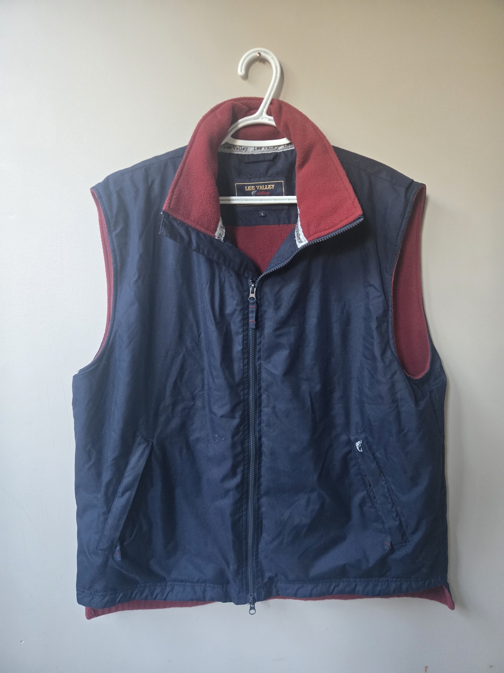 Lee Valley Ireland Fleece Lined Vest Men's Large Made in Ireland Full Zip